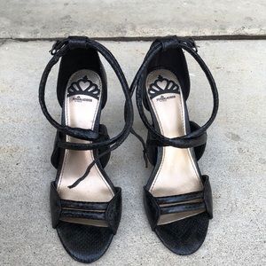 Fergilicious 3.5 inch heel black sandals